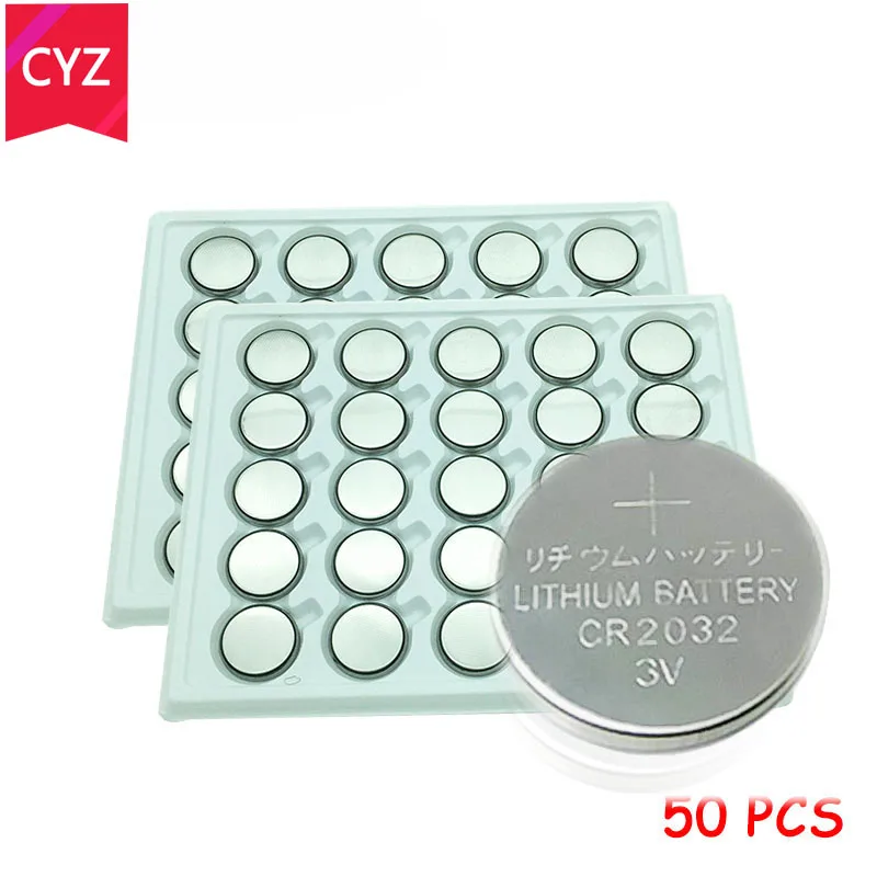 

50pcs/Lot CR2032 3V Cell Coin Button Battery lithium Li-ion DL2032 battery Watches,clocks, toys calculators free shipping