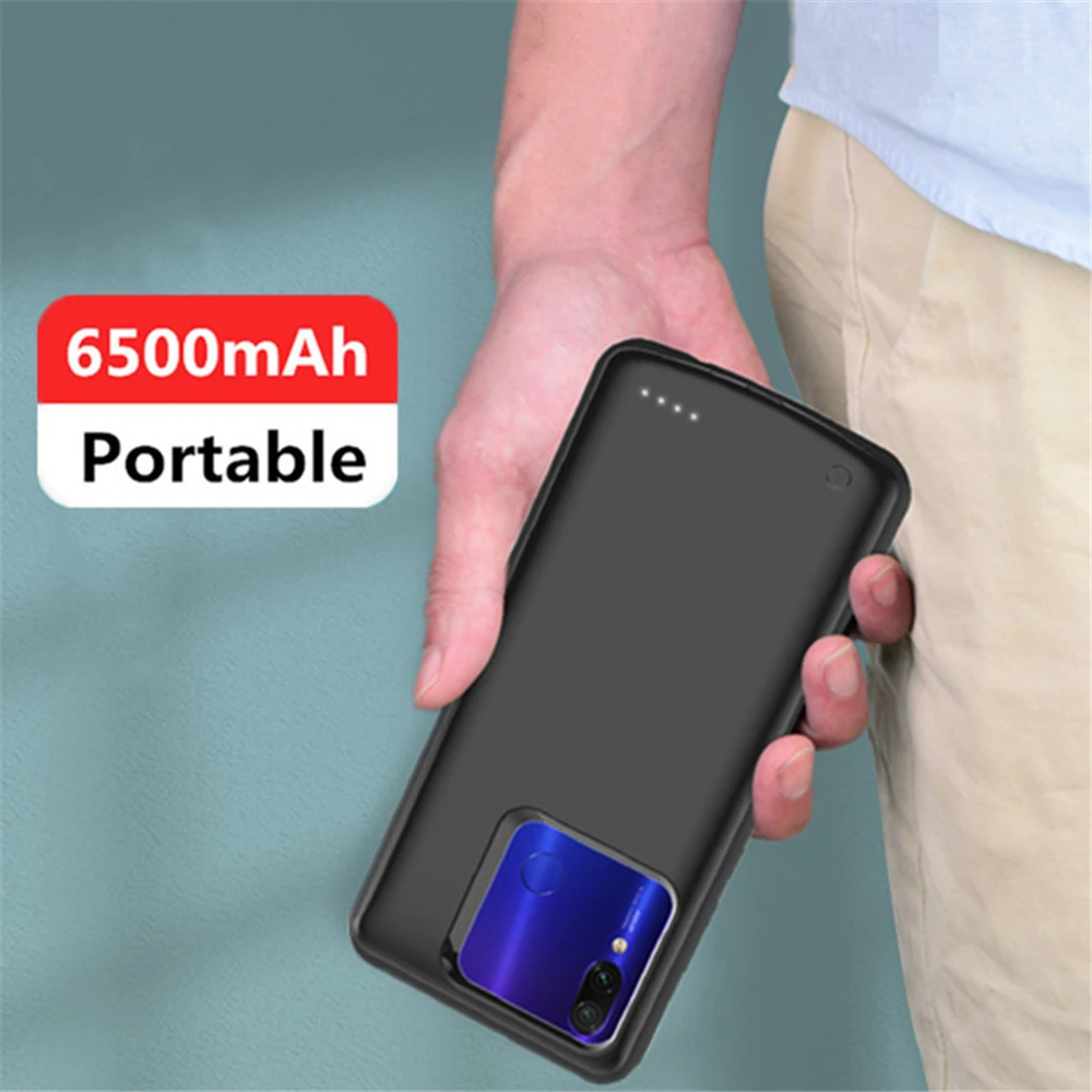 6500 мАч зарядное устройство чехол для Xiaomi Redmi Note 7 Pro резервного питания банк