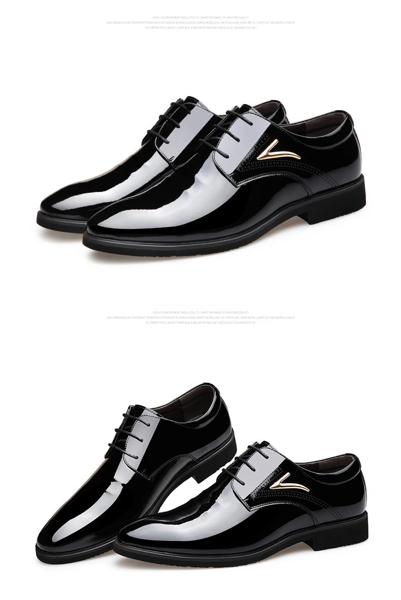 Г., новые мужские качественные лакированные кожаные туфли с острым носком, яркие черные кожаные мягкие Мужские модельные туфли