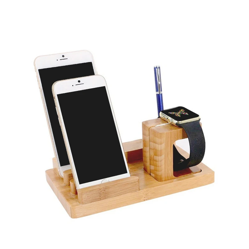 

Creative Storage Bracket Wood USB Charge Dock Mobile Phone Holders Stands for apple watch for iPhone Desktop Phone Stand Storage