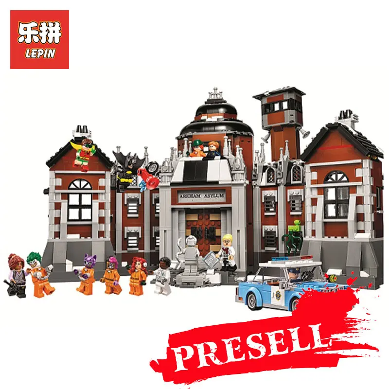 

Lepin 07055 1628Pcs Genuine Batman Movie Series Arkham Asylum Building Blocks LegoINGlys Toys Model with 70912 gifts