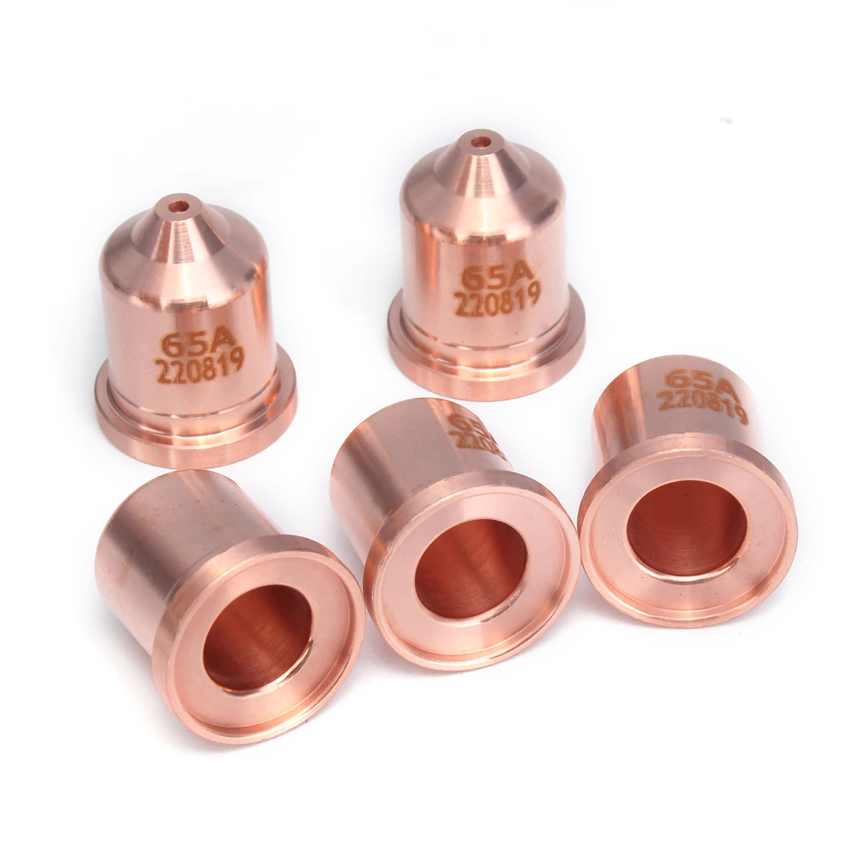 5Pcs 65A Plasma Cutter Kit Red Copper Nozzles Consumables Consumable Nozzle For Cutting Welders Torch