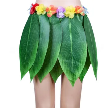 

Hawaiian Artificial Leaves Grass Skirt Hula Grass Party Kids Adults Hawaii Flower Skirt Beach Summer Holiday Costume