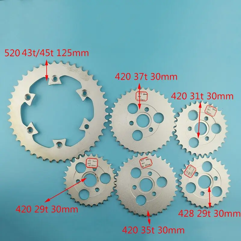 420/428/520 29 T/31 T/35 T/37 T/45 T зуб 30 мм 125 мм Приводной привод обезьяна цепная Звездочка для мотоцикла обезьяна велосипед