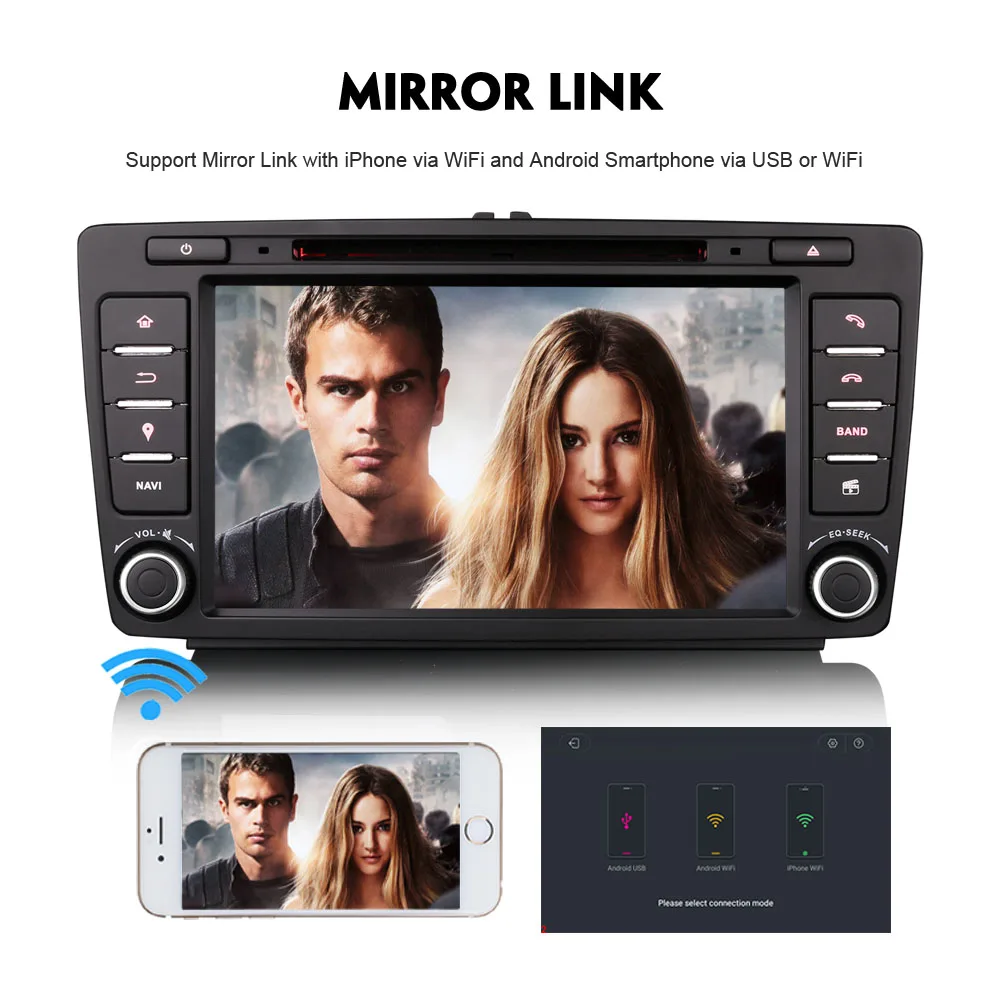  Octa core Android 9.0 Car Sat Nav DAB+4G for Skoda Rapid Spaceback Octavia Yeti Bluetooth GPS OBD D