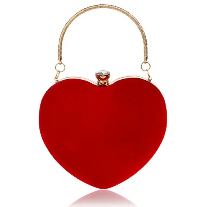

2019 hot sale explosions popular heart-shaped handbag ladies fashion makeup dinner clutch bag shoulder diagonal package