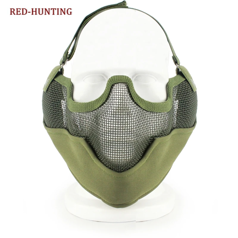 FG AU CP ACU камуфляжные дышащие маски Половина лица маска с металлической сеткой для охоты на открытом воздухе CS пейнтбольная маска