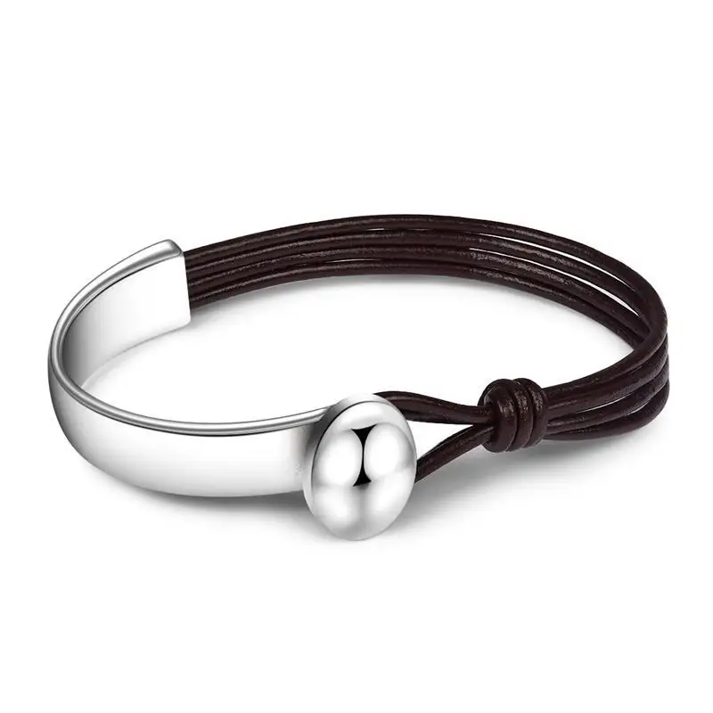 Jiayiqi, мужской браслет, многослойный, натуральная кожа, веревка, женский браслет, ювелирные изделия, браслет, ручной работы, подарки - Окраска металла: Brown 1