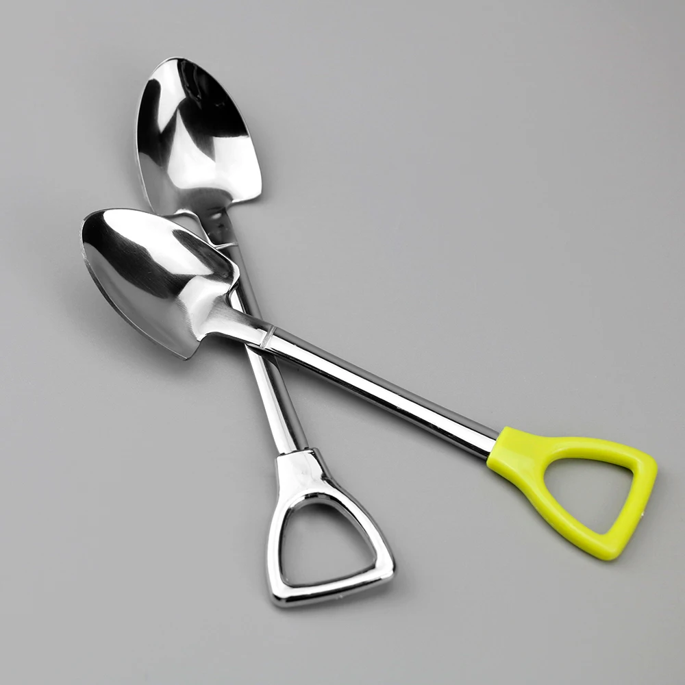 New Stainless Steel Spoon Shovel Shape Design Coffee Ice Cream Soup