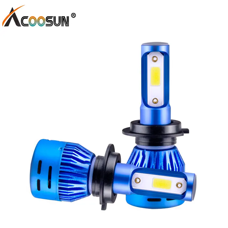 AcooSun H7 led H4 Автомобильные фары лампы led H11 H1 12 В Autolight led HB4 HB3 9005 9006 лампада ближнего света 72 Вт 6500 к автомобильные лампы - Испускаемый цвет: K1 COB Chip