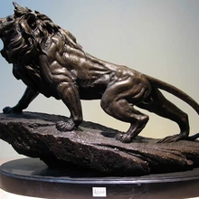 Xd 002295 Western Art Decor Бронзовая Скульптура Foo Собака Lion King Базы Мрамора Статуя Фигурка