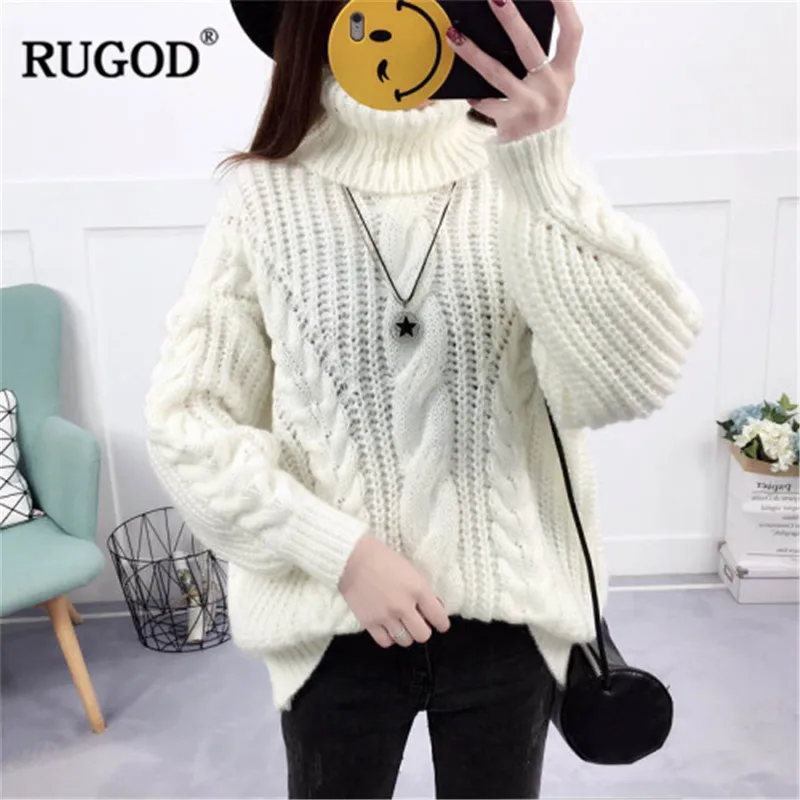 

RUGOD 2019 Vintage Solid Elegant Women Sweaters O-Neck Casual Women Pullovers Knitted Warm Women Tops sueter mujer invierno
