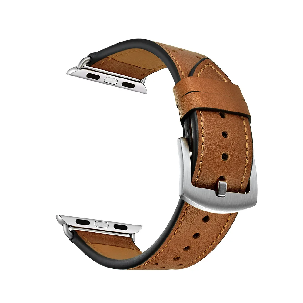 6 Colors Leather Replacement Watch Strap For Apple Watch Band 42mm 38mm 44mm 42mm Women Men Bracelet Band for iWatch 1 2 3 4 5