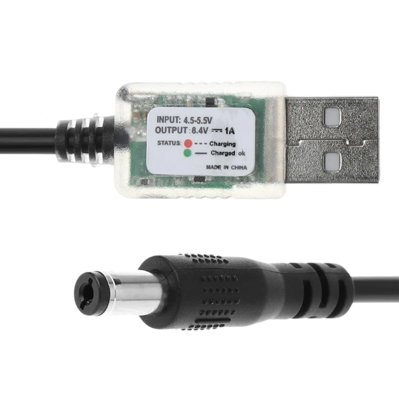 

USB 5V to 8.4V Power Charge Cable For Bicycle LED Head Light 18650 Battery Pack