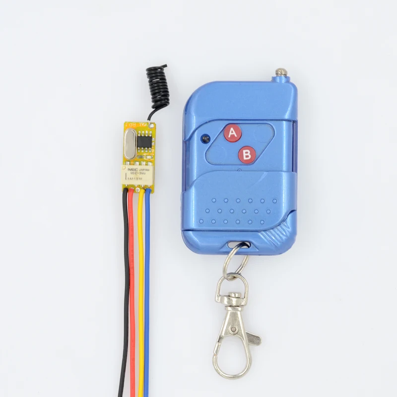 

DC3V 3.7V 5V 6V 7V 9V 12V Mini Relay Wireless Switch Remote Control Power Car LED Lamp Controller Receiver Transmitter System