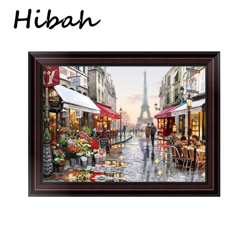 

5d diy diamond painting French tower streetscape pattern cross stitch diamond embroidered rhinestones home decor