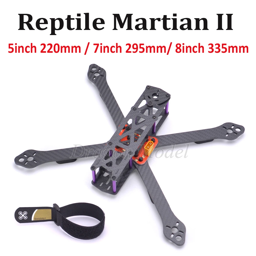 

Reptile Martian II 220 220mm 295mm 335mm IV Martian 220mm 290mm 330 mm Carbon Fiber Frame Kit For FPV Racing Drone