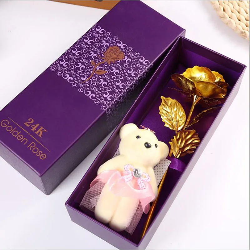 golden rose with teddy