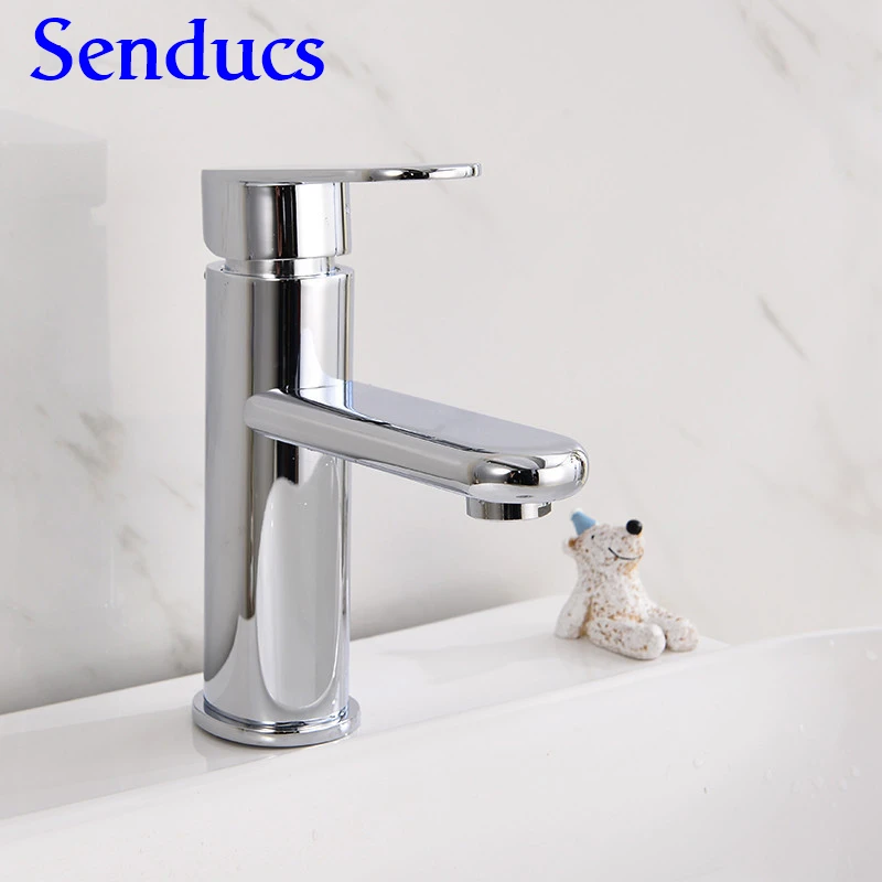 

Free shipping Hot cold copper basin faucet with single handle bathroom basin sink faucet of polished chrome basin sink tap