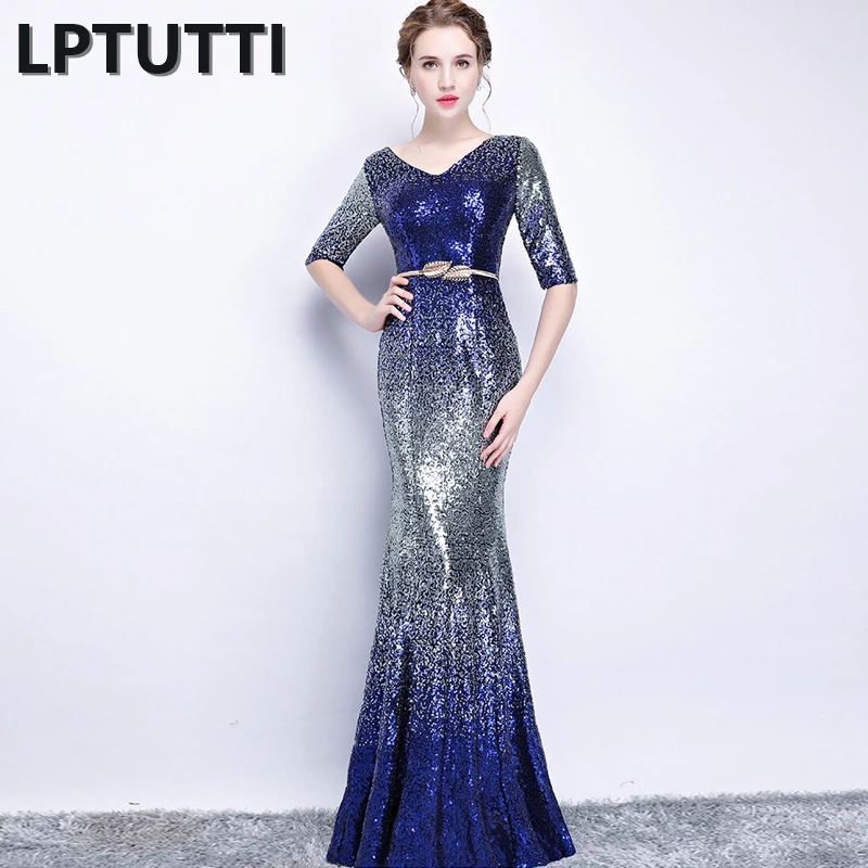 

LPTUTTI Sequin Gradient Gratuating New For Women Elegant Date Ceremony Party Prom Gown Formal Gala Luxury Long Evening Dresses