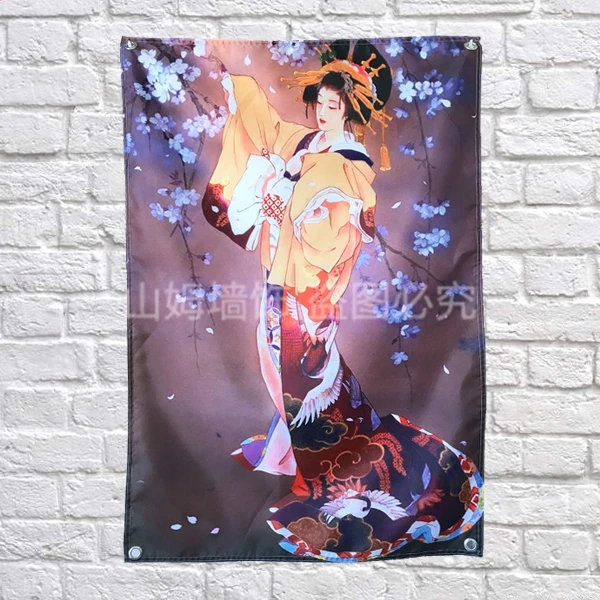 Японская Дива Ukiyoe флаг баннер японская красота и искусство подвесное украшение для дома флаг 4 втулки в углах 3*5 футов 144 см* 96 см