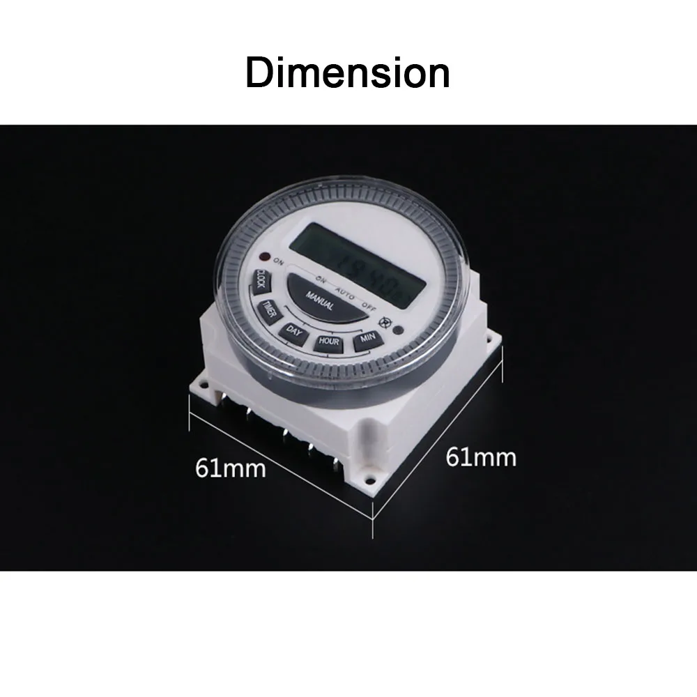 Таймер 7 дней в неделю программируемый цифровой таймер переключатель освещения выход 220 В напряжение внутри батареи с пылезащитной крышкой