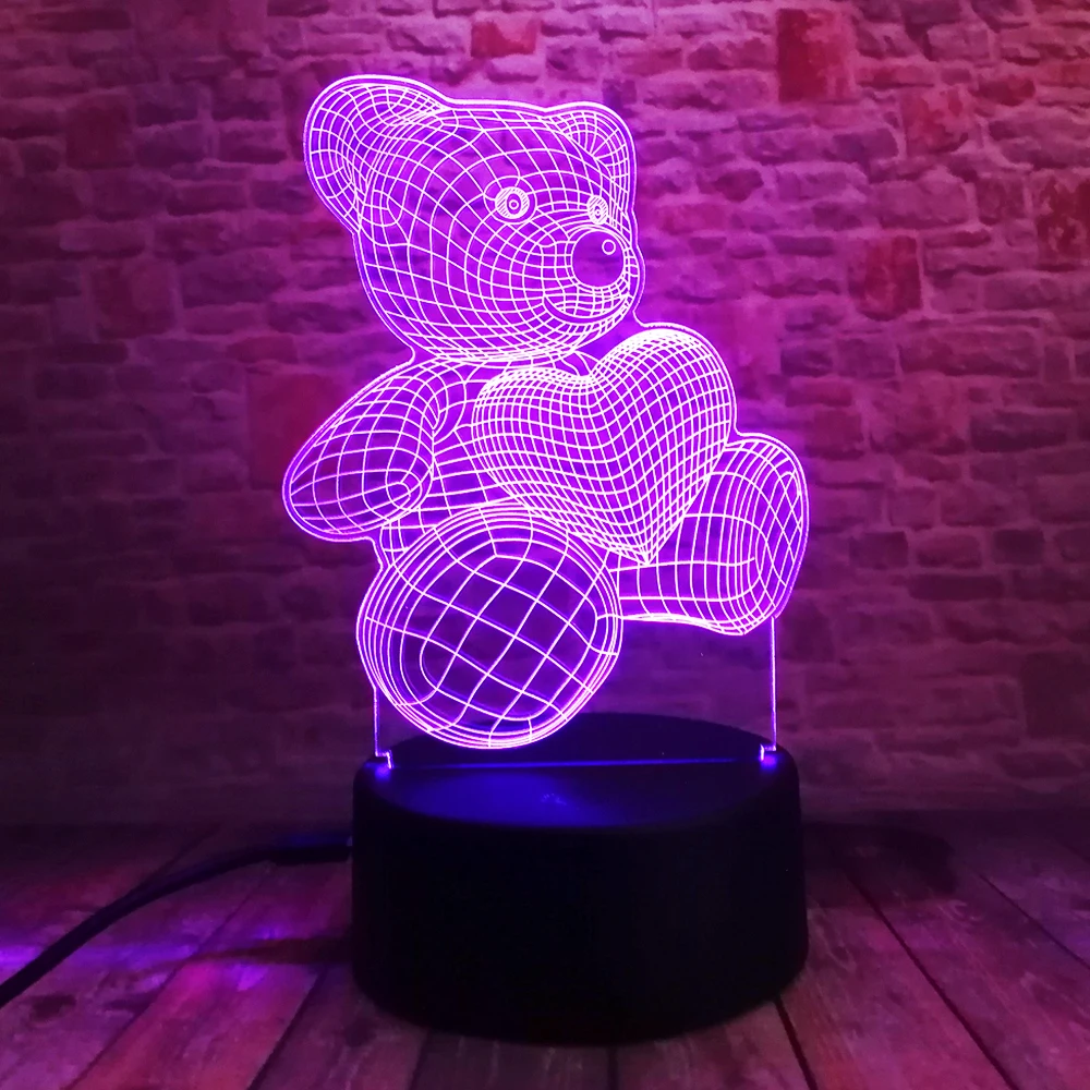 Высококачественный Рождественский USB Маленький милый сердечко Медведь 3D