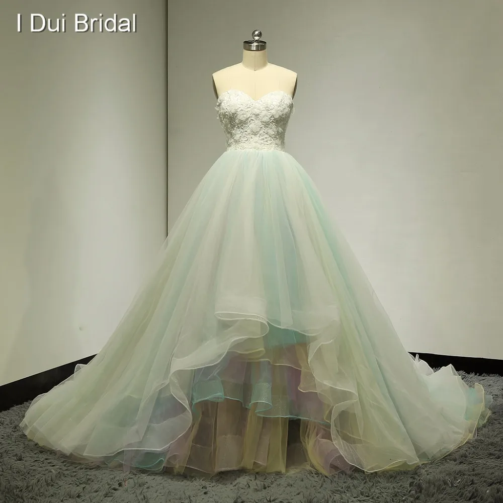 Милое 3D цветочное бальное платье Свадебные платья Красочные Синие желтые