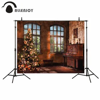 

Allenjoy photography backdrop Vintage piano candle Christmas tree gift background photo studio new design camera fotografica