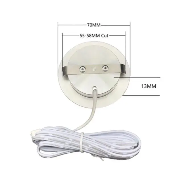 

DC 12V 3W Conceal Installation LED Under Cabinet Lights Round Kitchen Counter Shelf Lamp Wardrobe and Drinks Lights