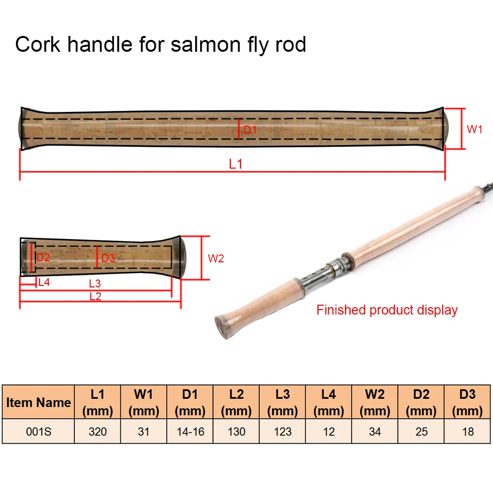 Aventik DIY Fly Fishing Rod Cork Handle For Salmon Fly Rod Super AAA
