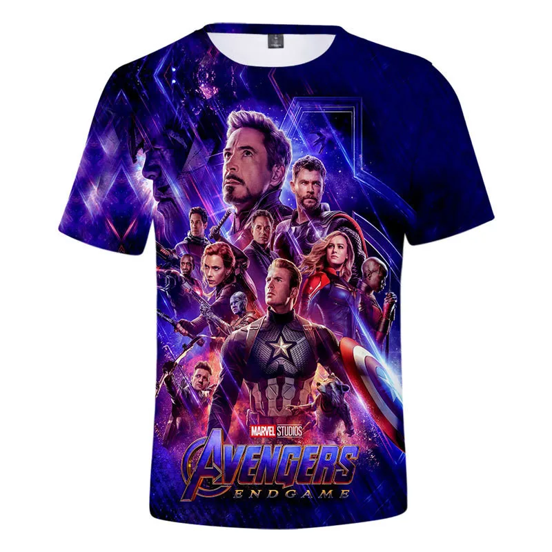 

2019 Hot Sale New design t shirt men/women marvel Avengers Endgame 3D print t-shirts Short sleeve Harajuku style tshirt tops