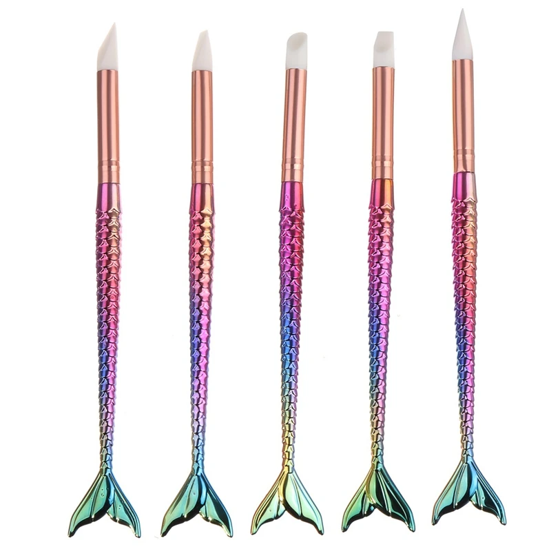 

Monja 5 Style Manicure Mermaid Silicone Acrylic Uv Gel Sculpture Engraving Embossed Shape Modeling Builder Stippling Brush