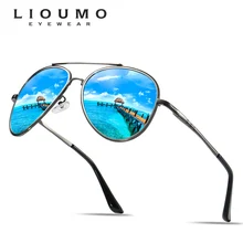 Brand Design Sunglasses Pilot Men Vintage Polarized Sun Glasses Women Travelling Blue Lens Mirror Anti-Reflective Oculos De Sol