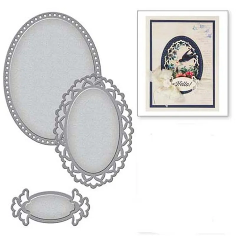 

Estel Oval Frame Stitch METAL CUTTING DIES Cut Scrapbook PAPER CRAFT card album embossing stencils template punch knife mold