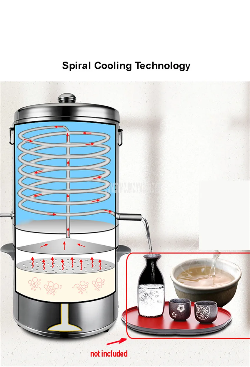 15л автоматический интеллектуальный контроль вино Самогонный аппарат бытовой дистиллятор Вино Ликер Ферментированная дистилляционная машина
