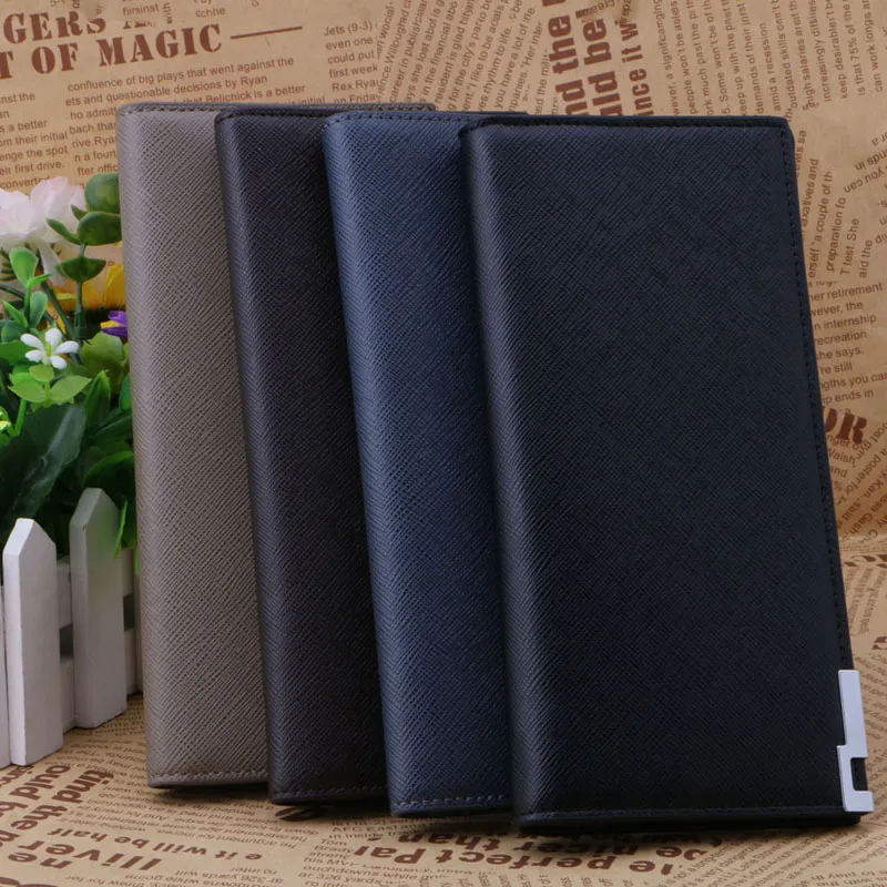 

Mens Long Leather Slim Wallet Business Bifold Clutch Purse Credit ID Card Holder Friends Gift
