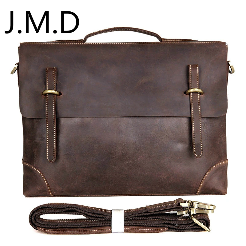 J.M.D 2019 Новое поступление 100% отличная Натуральная кожа Мужская сумка для ноутбука