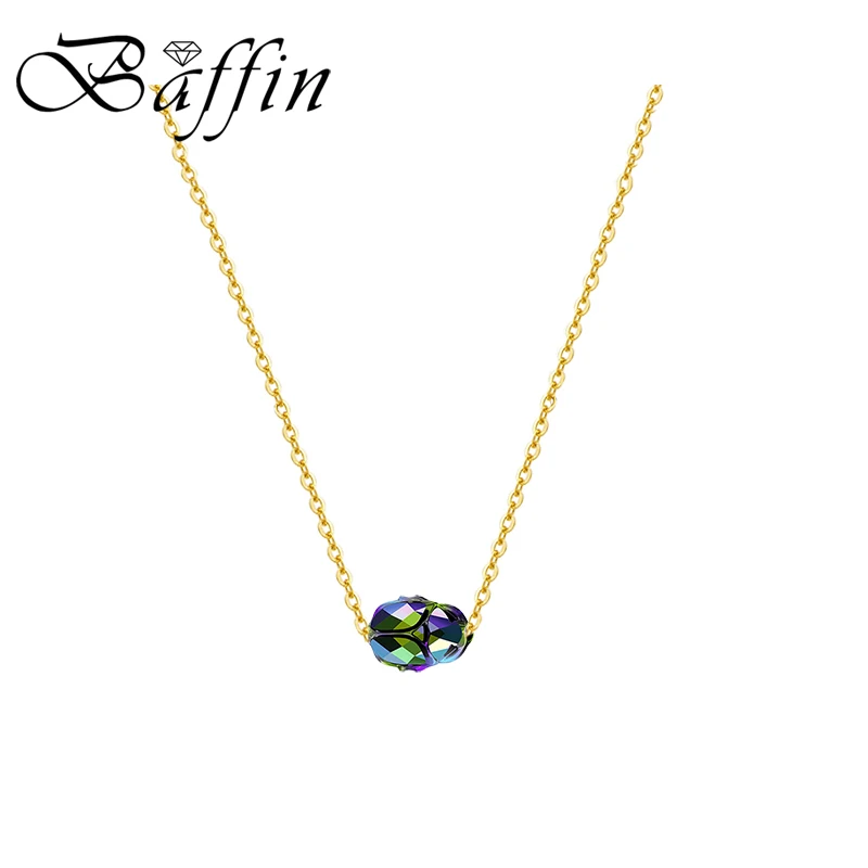 

BAFFIN Retro Powerful Scarab Bead Necklaces Pendant Crystals From Swarovski Gold Color Chain Collars For Women Men Accessories