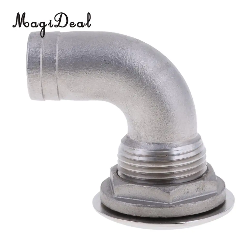 MagiDeal 25mm 316 Stainless Steel Boat Deck Drain Scupper 90 Degree Water Sports Rowing Boats for Kayak Canoe Rafting Boating
