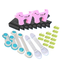 28 шт. для проверки комплекта Регулируемый безопасности детей замки шкафа многофункциональное устройство Защёлки дети безопасности Безопасность дома ребенка