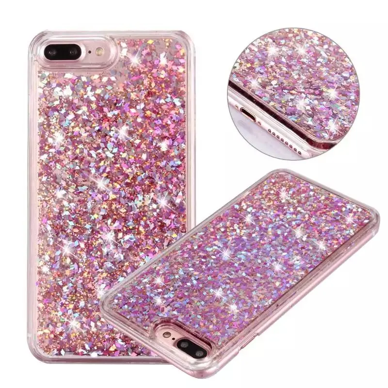 Phone Case For iPhone 7 7 Plus Dynamic Liquid Glitter Colorful