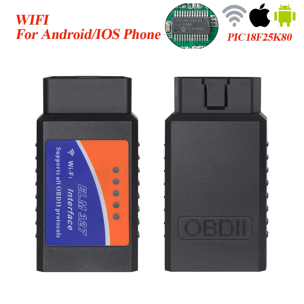 6 шт. OBD2 elm327 V1.5 Bluetooth/wifi автомобильный диагностический инструмент V 1,5 OBD 2 elm 327 для Android/IOS/Windows OBDII чип PIC18F25K80 - Цвет: Wifi A