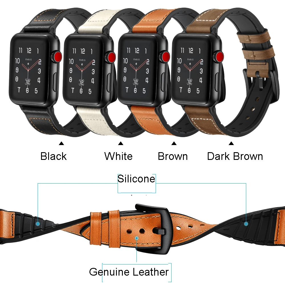 Ремешок для часов белого цвета Apple Watch кожаный силиконовый резиновый ремешок VIOTOO