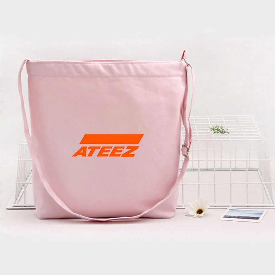 ATEEZ LOGO новые сумки для женщин новые модные сумки через плечо холщовые сумки в стиле хип-хоп Новое поступление вместительные сумки