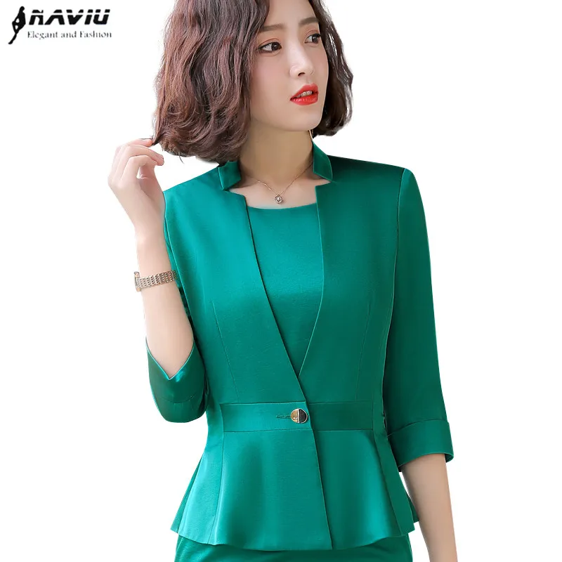 

Naviu 2019 spring new fashion blazer professional wear female temperament office lady style white coat
