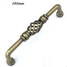 128mm Antique brass birdcage furmiture handle bronze drawer kichen cabinet dresser cupboard wardrobe door pull handle knob 5″