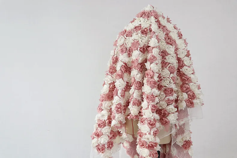 Шифоновая трехмерная цветочная ткань, ткани для пэчворка, 110 см* 45 см(полуярд)/шт