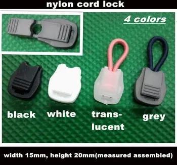 

Cord lock rope lock rope stopper 400 pcs/lot (4 colors mixed) free shipping (LN128)