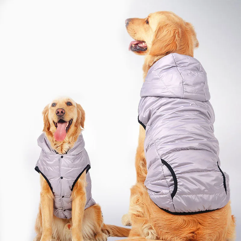 

Winter Warm Big Large Dog Clothes For Pet Dog Hoodie Vest Shirt Golden Retriever Pitbull Dog Cotton Padded Jacket Coat Clothing